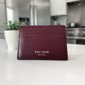 Kate Spade Eva Small Slim Card Holder Burgundy EC (like new)
